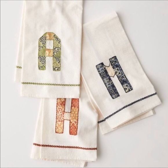 Kitchen Towel Patchwork Monogram Letter M - Picture 1 of 6